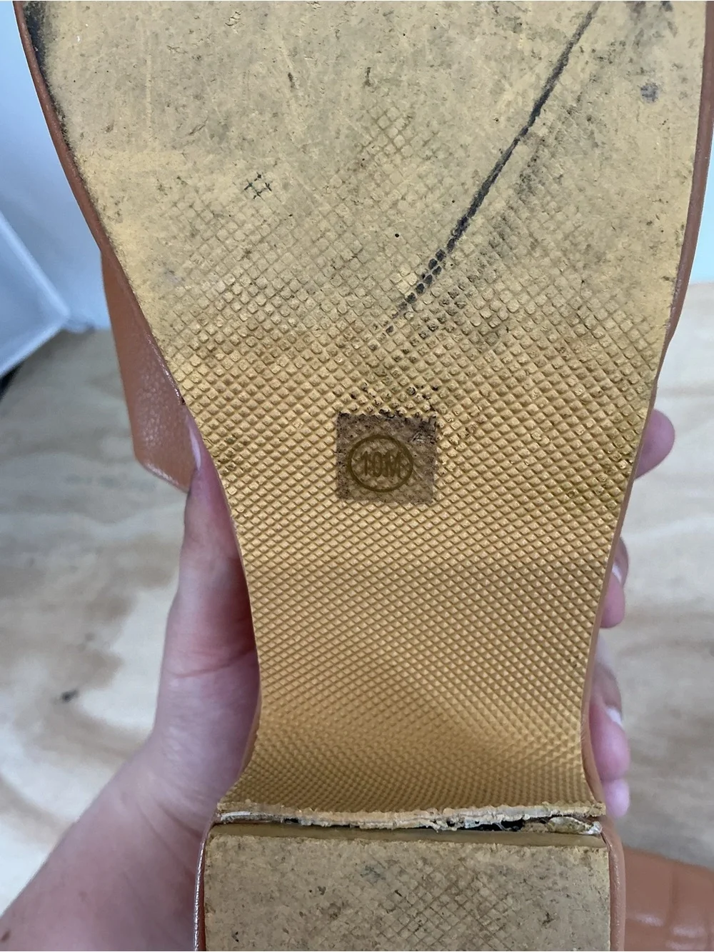 Anthropologie Tan Platform Slide Mules Size 10